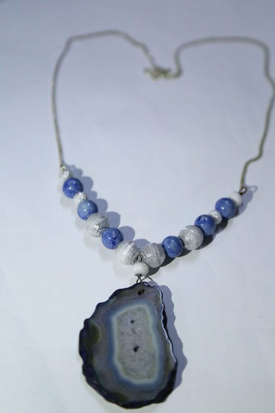 AGATE  NECKLACE  (BLUE) - Image 3